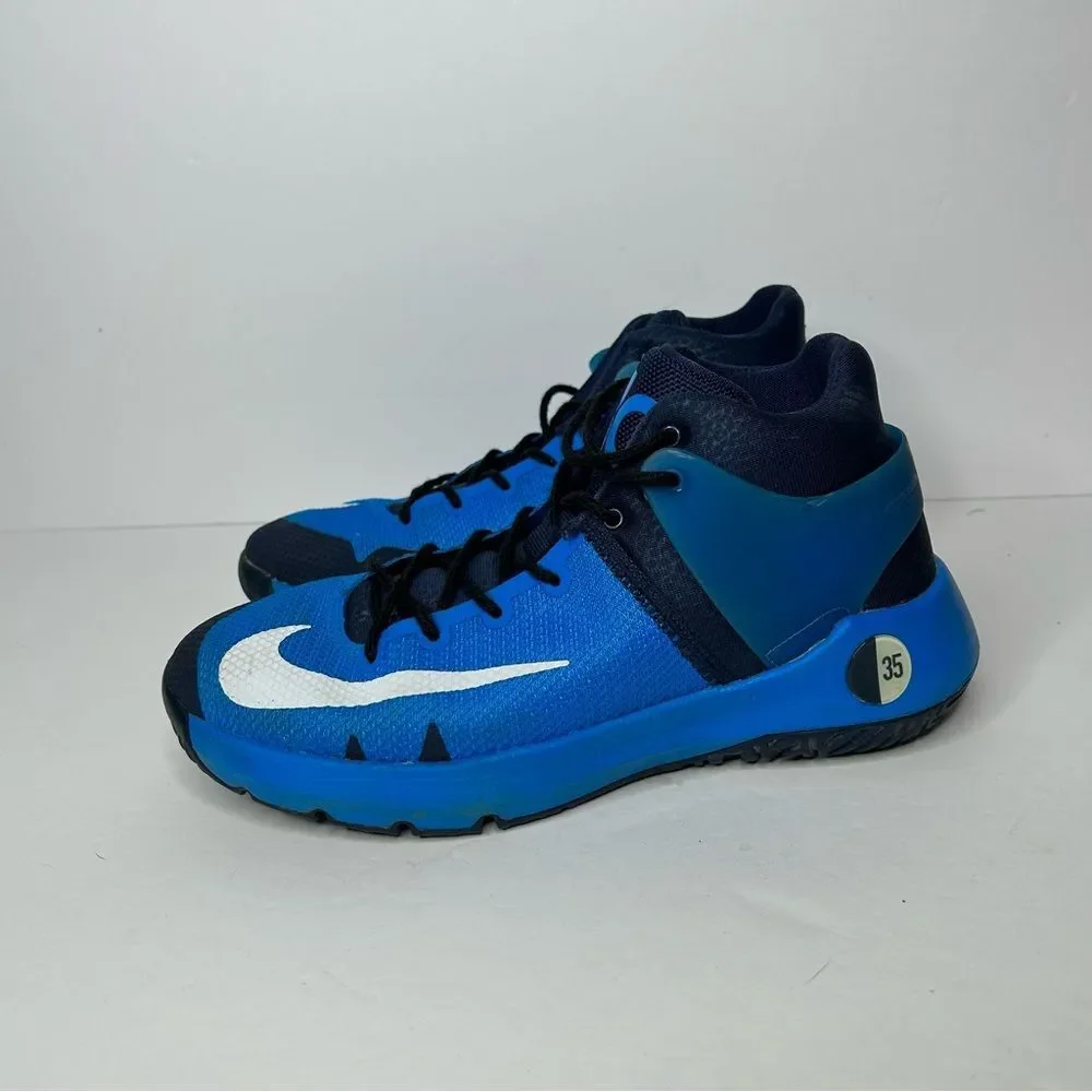 Nike Blue and White Sneakers High-Top Design 4.5Y